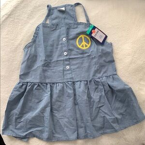Top Paw Blue Dress with Peace Sign